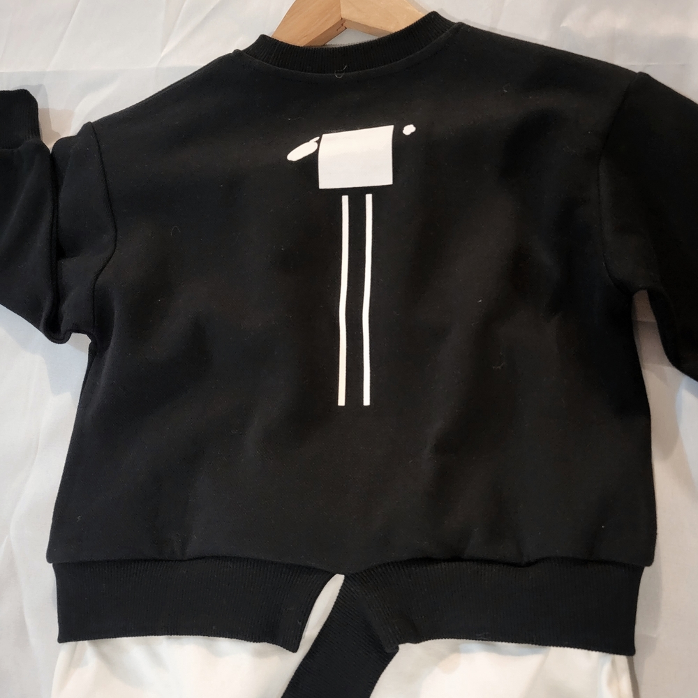 Kids, Brand NEW, Black Sweatshirts, Minimal White, Artist Graphic - sizes 3T-5T
